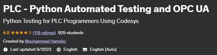 Pictures · Udemy — PLC – Python Automated Testing and OPC UA 2020-9