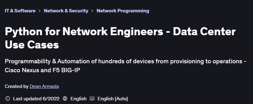 Pictures · Udemy — Python for Network Engineers – Data Center Use Cases 2022-6