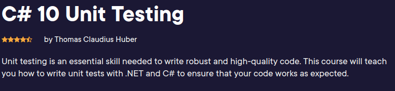 Pictures · Pluralsight — C# 10 Unit Testing 2022-11