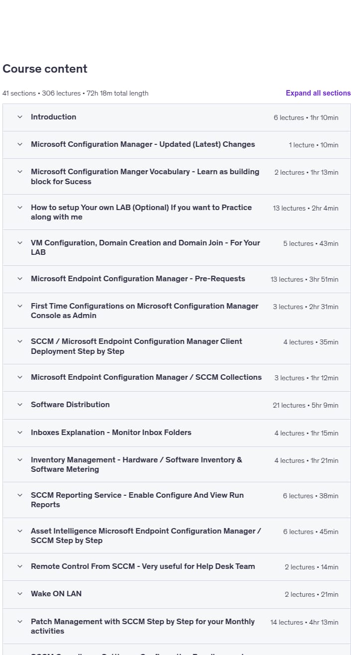 コースのトピック · Microsoft Configuration Manager (SCCM) トレーニング 2025-5