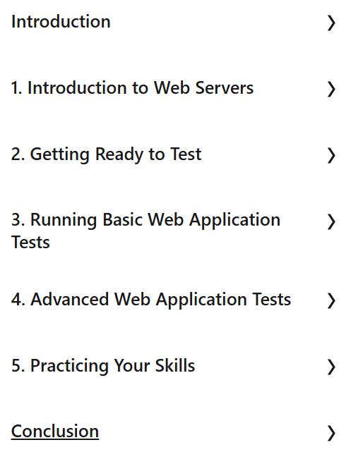 Course topics · Ethical Hacking: Hacking Web Servers and Web Applications 2023-6