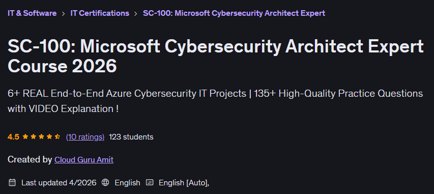 الصور · سك -100برنامج Microsoft Cybersecurity Architect 2026 2026-4