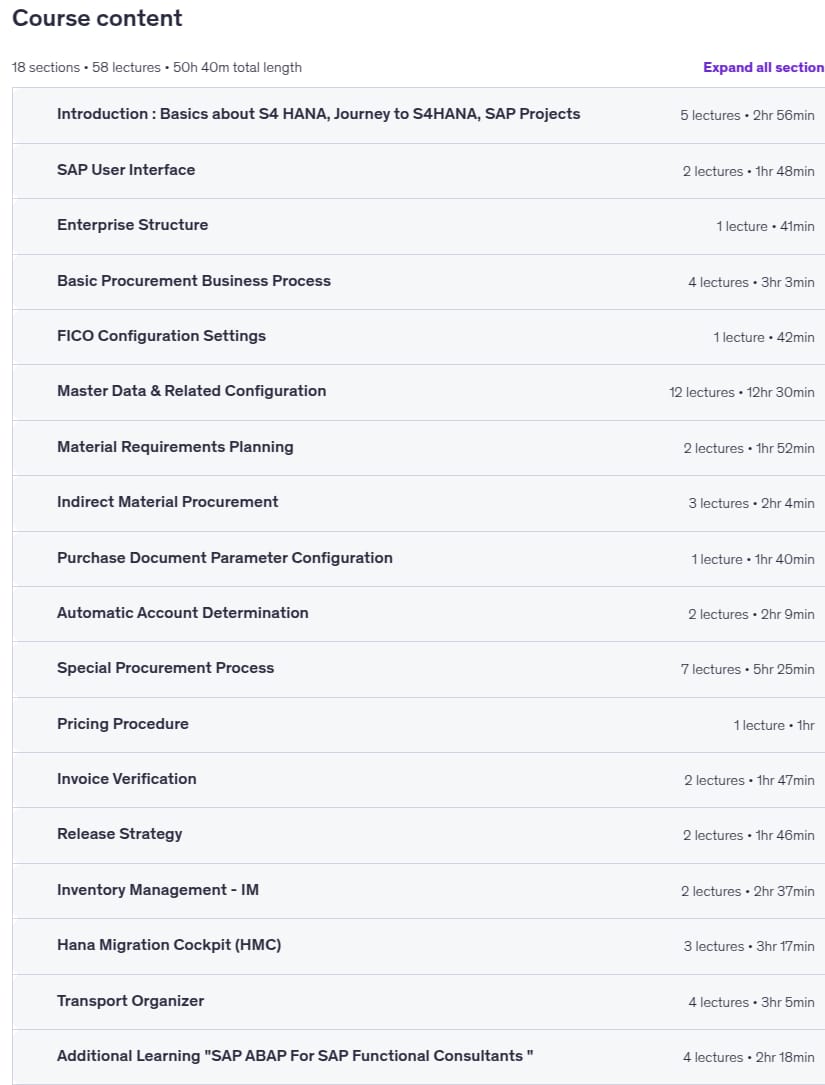 강좌 주제 · SAP S4 HANA 소스링 & 구매 (MM 모듈) 온라인 코스 2025-8