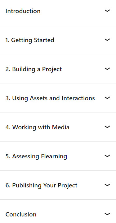 Course topics · Adobe Captivate Essential Training 2024-7