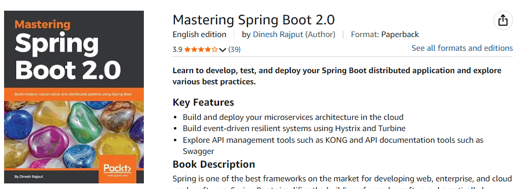Pictures · Packt — Mastering Spring Boot 2.0 2018