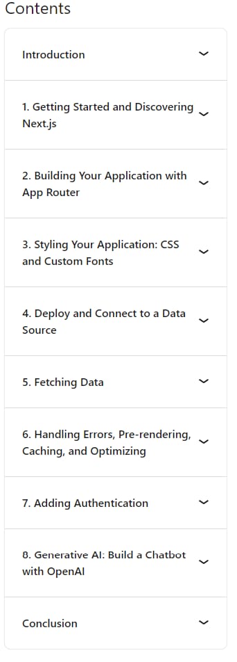 Course topics · LinkedIn — Learning Next.js 2024-8