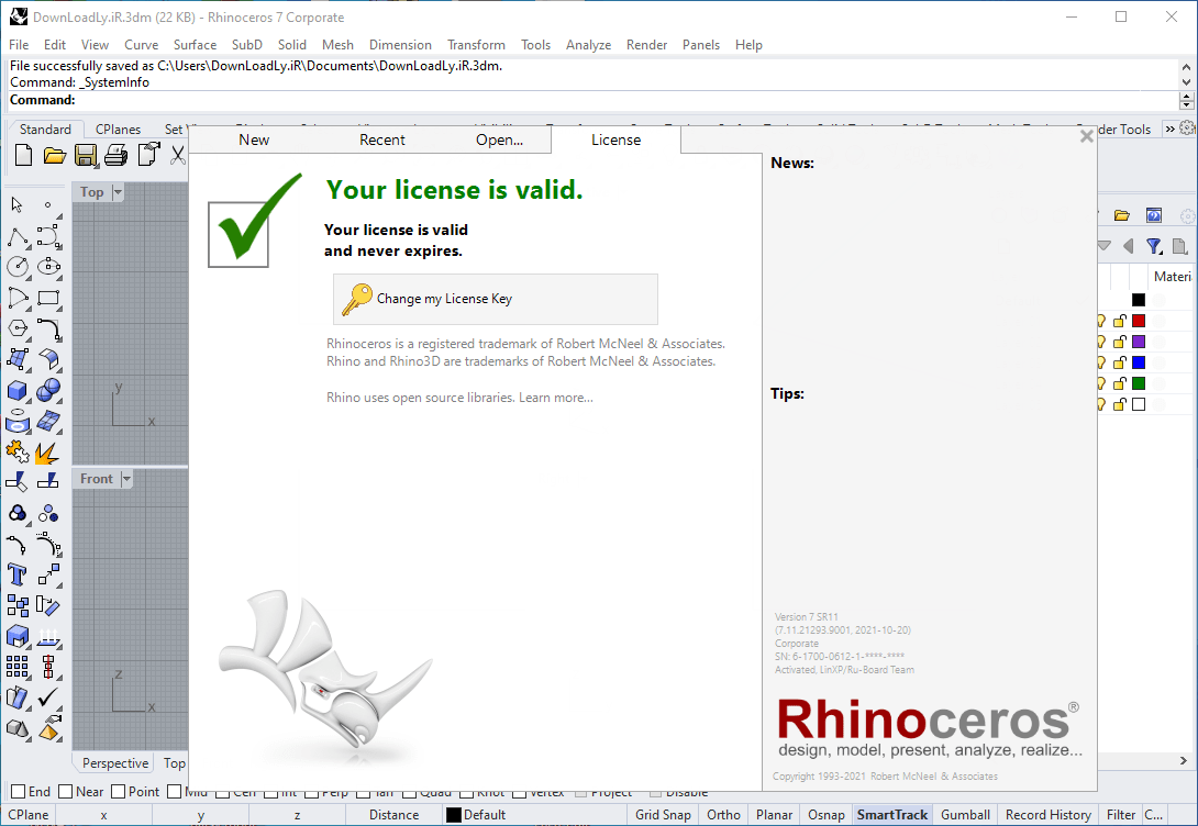 Pictures · Rhinoceros 8.35.26251.13001 Windows/macOS
