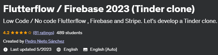 Pictures · Udemy — Flutterflow / Firebase 2023 (Tinder clone) 2023-5