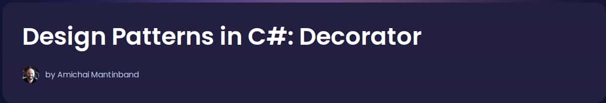 Pictures · Dometrain — Design Patterns in C#: Decorator 2024-11