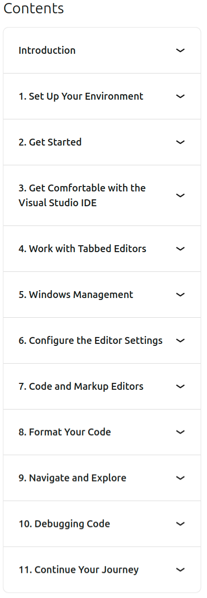 Course topics · LinkedIn — Visual Studio Essential Training 2024-12