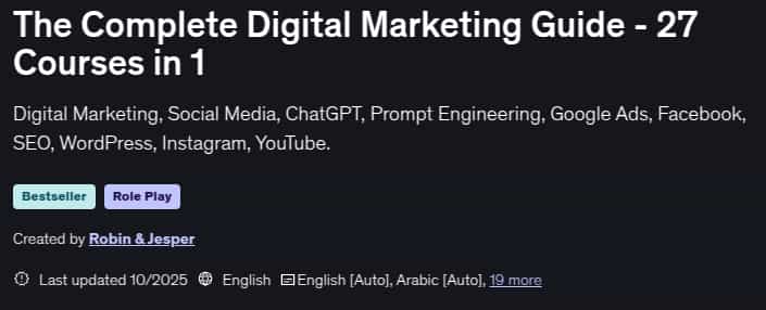Pictures · Udemy — The Complete Digital Marketing Guide – 27 Courses in 1 2025-10