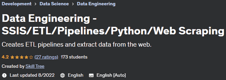 Pictures · Udemy — Data Engineering – SSIS/ETL/Pipelines/Python/Web Scraping 2022-6
