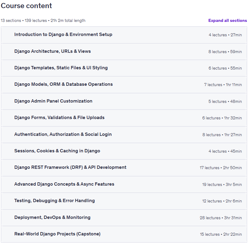 Temas del curso · Python DjangoDesde las bases hasta el desarrollo web avanzado 2026-2