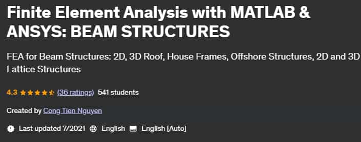 Pictures · Udemy — Finite Element Analysis with MATLAB & ANSYS: BEAM STRUCTURES 2021-7