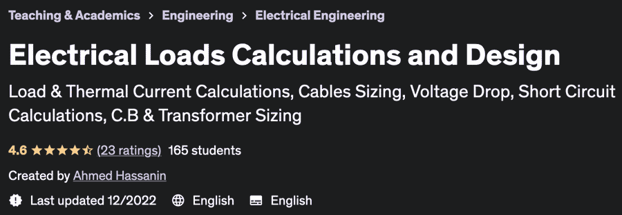 Pictures · Udemy — Electrical Loads Calculations and Design 2022-12