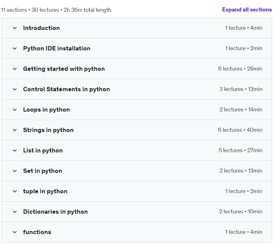 Course topics · Python For Beginners 2024-8