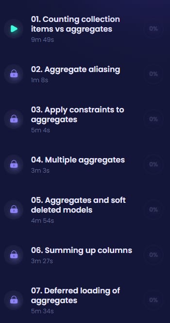 Course topics · CodeCourse — Laravel Aggregates 2022-1