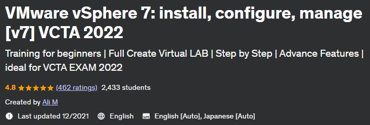 Pictures · Udemy — VMware vSphere 7: install, configure, manage [v7] VCTA 2022 2021-12