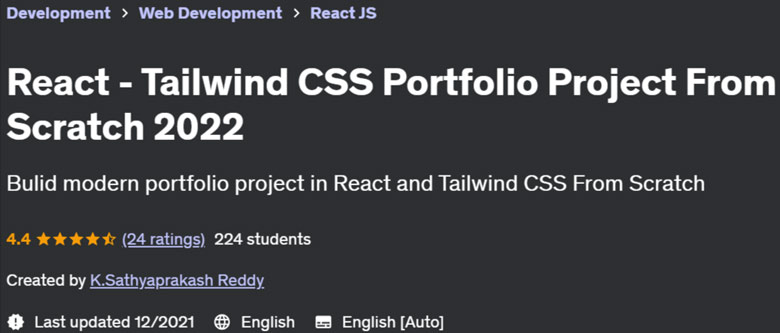 Pictures · Udemy — React – Tailwind CSS Portfolio Project From Scratch 2022-12
