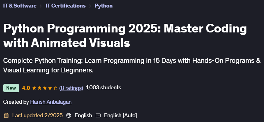 Pictures · Python Programming 2025: Master Coding with Animated Visuals 2025-1