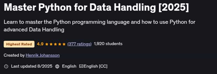 Pictures · Udemy — Master Python for Data Handling [2025] 2025-8