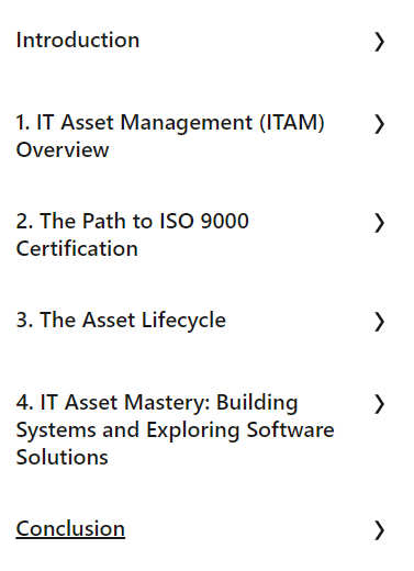 Course topics · Introduction to IT Asset Management (ITAM) 2024-8