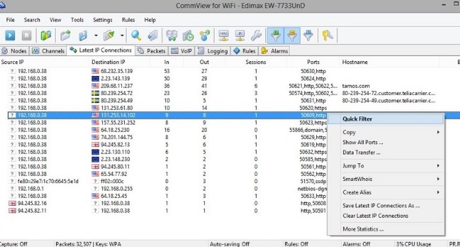 Pictures · CommView 7.0.788 / CommView for WiFi 7.3.909