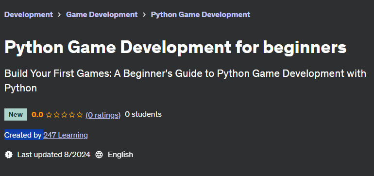 Pictures · Python Game Development for beginners 2024-8