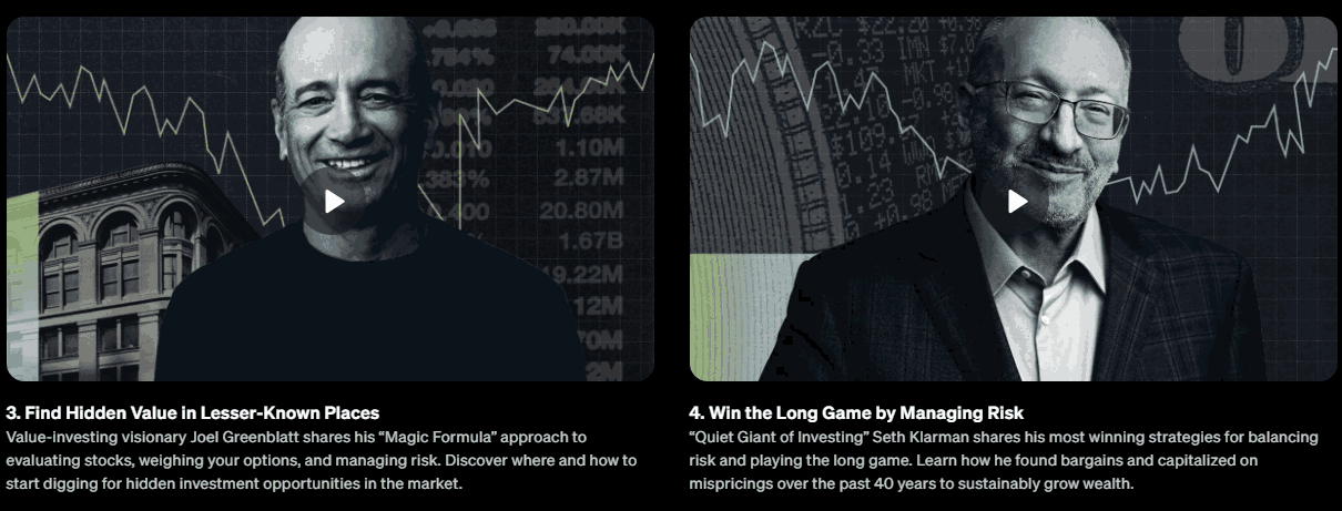 Course topics · MasterClass — Mastering the Markets 2023-10