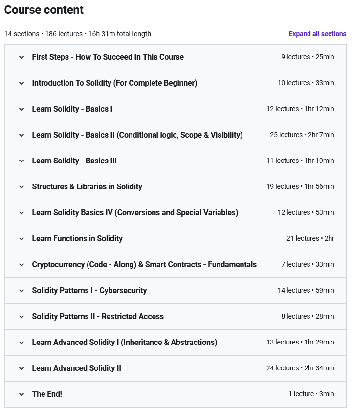 Course topics · The Complete Solidity Course – Blockchain – Zero to Expert 2021-9