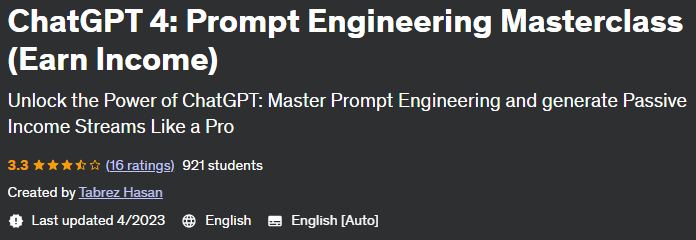 Pictures · Udemy — ChatGPT 4: Prompt Engineering Masterclass (Earn Income) 2023-4