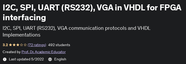 Pictures · Udemy — I2C, SPI, UART (RS232), VGA in VHDL for FPGA interfacing 2022-5