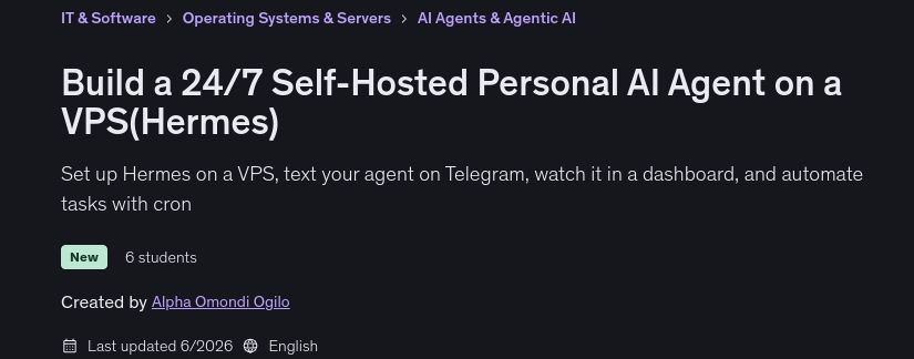 Images · Construire A 24/7 Personnes auto-hostées AI Agent sur un VPS (Hermes) 2026-6