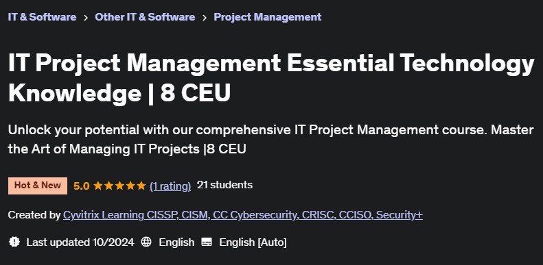 Pictures · IT Project Management Essential Technology Knowledge | 8 CEU 2024-7