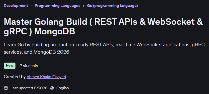 Изображения · Master Golang Build ( REST APIs & WebSocket & gRPC ) MongoDB 2026-6