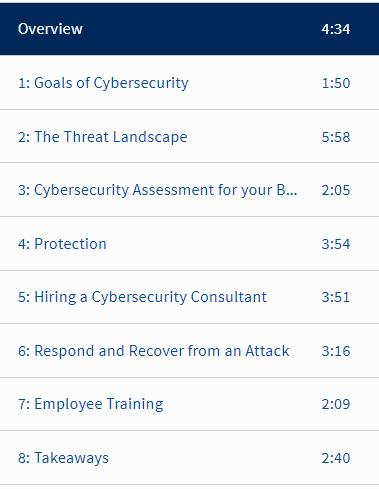 Course topics · Oreilly – Cybersecurity for Small Business: A Practical Guide To Securing Your Business 2023-4