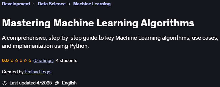 Pictures · Udemy — Mastering Machine Learning Algorithms 2025-4