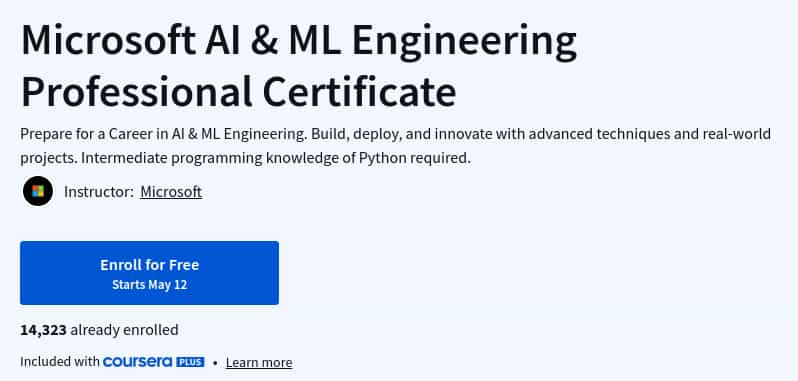 Pictures · Coursera — Microsoft AI & ML Engineering Professional Certificate 2025-5