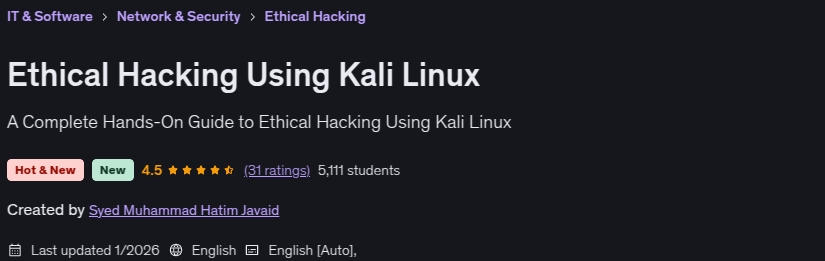 الصور · الهاكرز الأخلاقي باستخدام الكالي Linux 2026-1