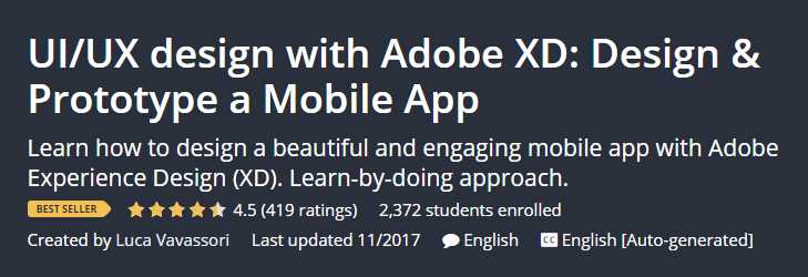 Pictures · Udemy — UI/UX design with Adobe XD: Design Prototype a Mobile App