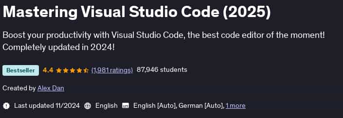 Pictures · Udemy — Mastering Visual Studio Code (2025) 2024-11