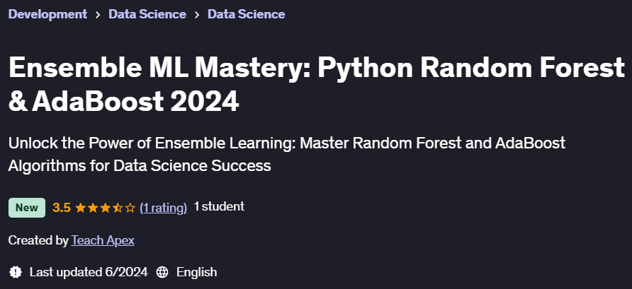 Pictures · Udemy — Ensemble ML Mastery: Python Random Forest & AdaBoost 2024 2024-6