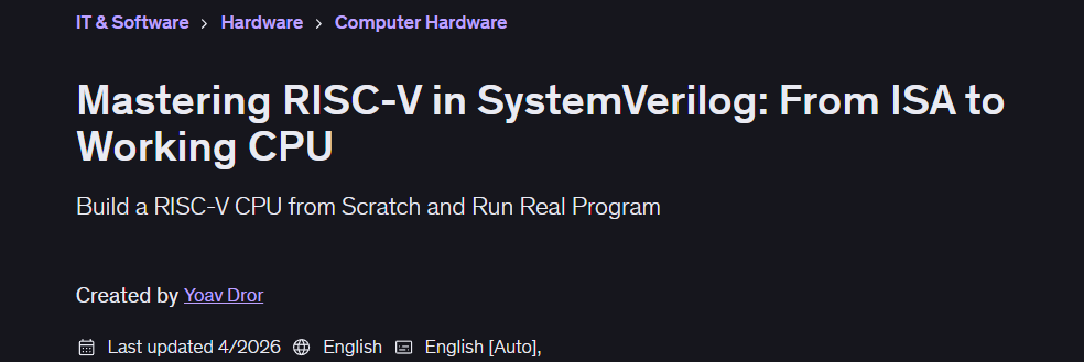 चित्र · SystemVerilog में RISC-V मास्टर: ISA से काम करने वाले सीपीयू तक 2026-4