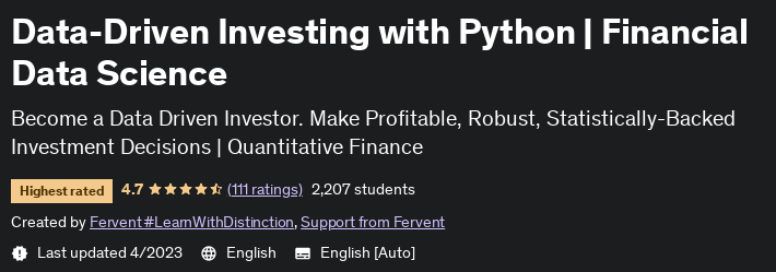 Pictures · Udemy — Data-Driven Investing with Python | Financial Data Science 2021-10