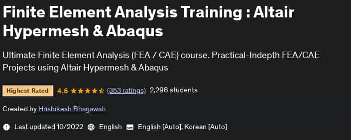 Pictures · Udemy — Finite Element Analysis Training : Altair Hypermesh & Abaqus 2022-10