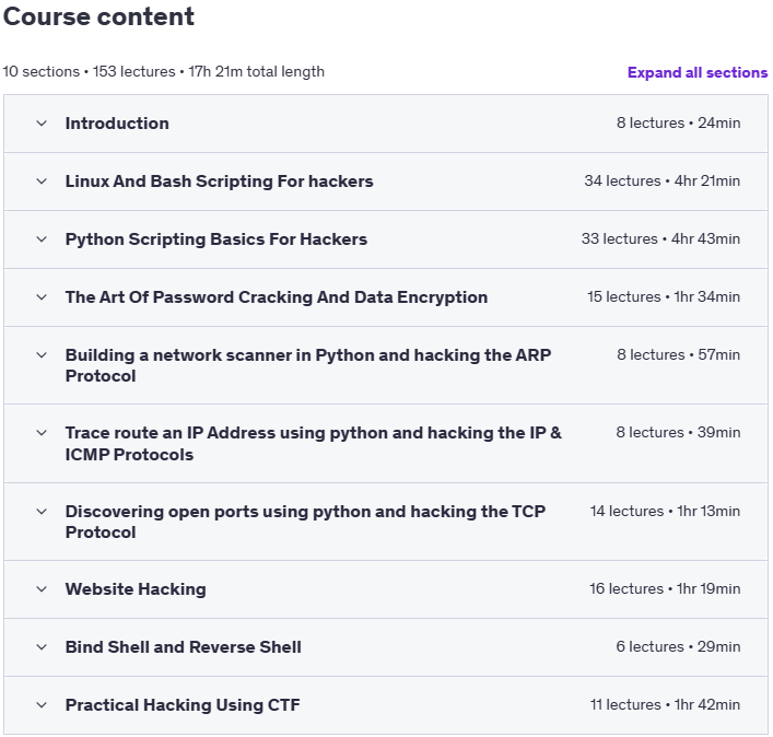 موضوعات الدورة · Python & Bash For Ethical Hackers & مهندسي الأمن السيبراني 2024-6