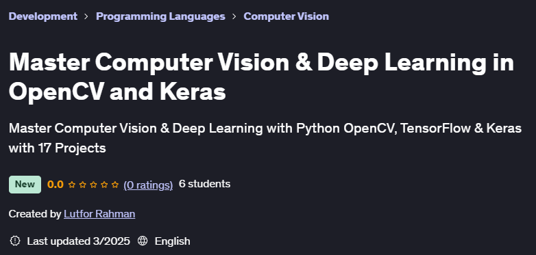 تصاویر · ماسٹر کمپیوٹر ویژن اور OpenCV اور Keras میں گہری سیکھنے 2025-3