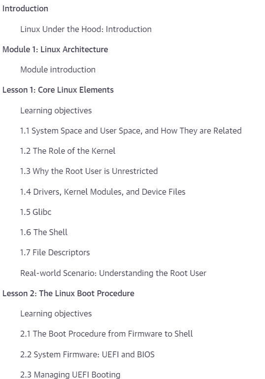 Course topics · Oreilly – Linux Under the Hood, 2nd Edition 2024-2