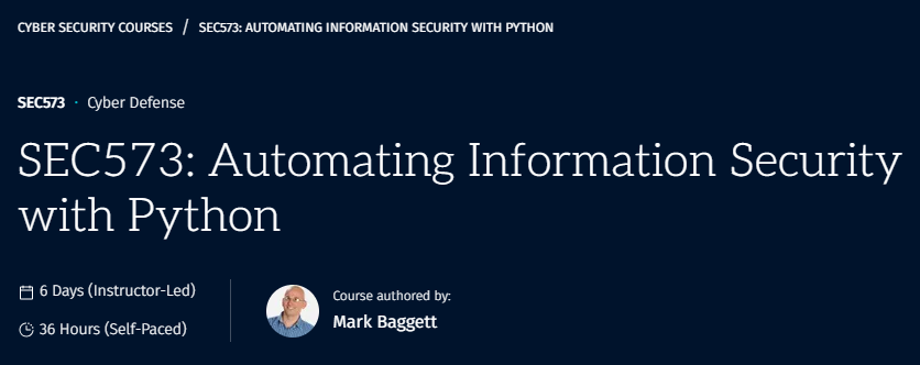 이미지 · SANS - SEC573: 자동화 정보 보안 Python 2020-6