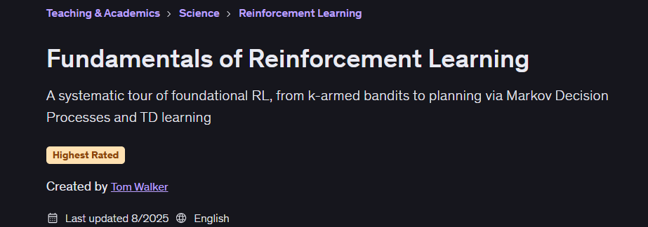 Pictures · Udemy — Fundamentals of Reinforcement Learning 2025-8
